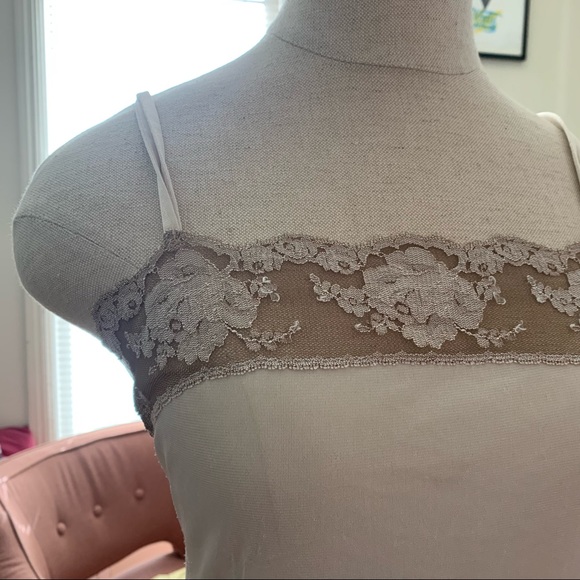 Cream and brown lace ballerina a style slip. - Picture 3 of 4